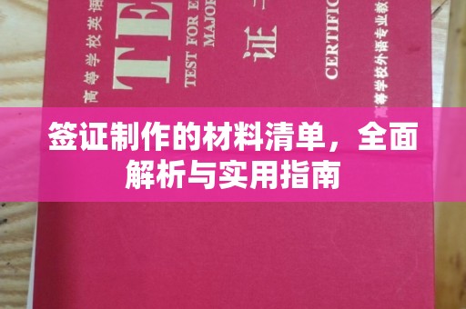 文峰签证制作的材料清单，全面解析与实用指南