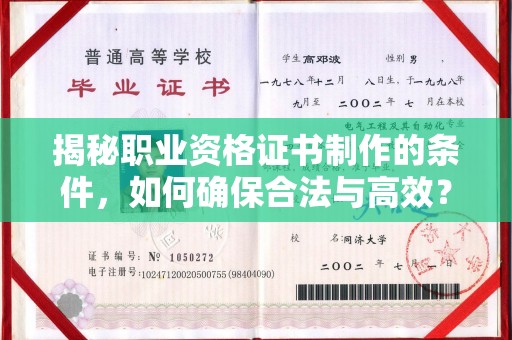 文峰揭秘职业资格证书制作的条件，如何确保合法与高效？